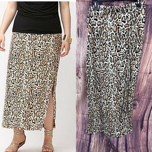 Lane Bryant animal print cheetah maxi skirt women’s size 14/16 Lane Bryant